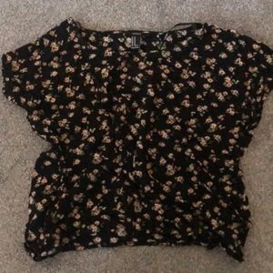 sunflower patterned blouse